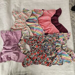 Colorful Baby Cloth Diapers Lot Of 10
